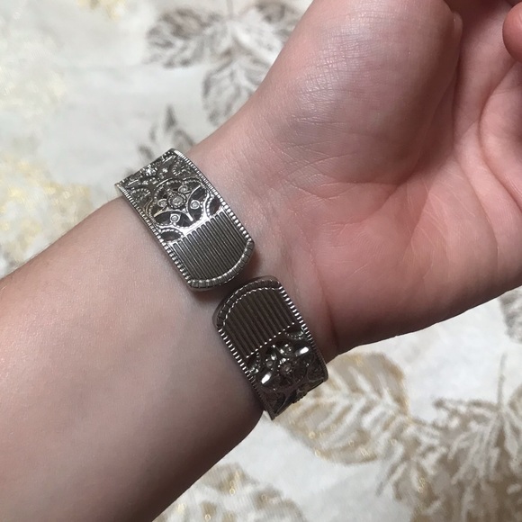 Charming Charlie Silver Cuff Watch - Picture 7 of 8